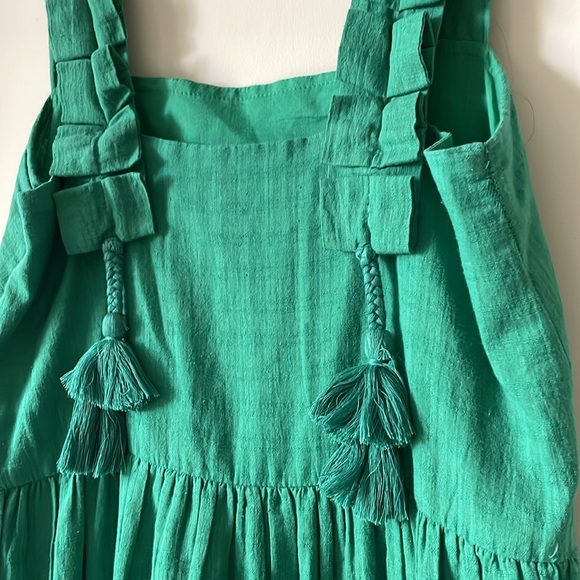 MIRTH Tuckernuck Rio Handmade Tiered Maxi Dress Square Neck Green Size XS cotton - Picture 4 of 16